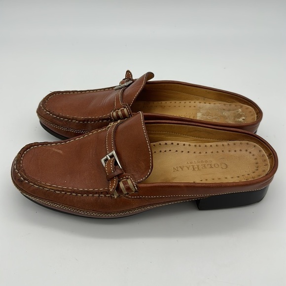 Cole Haan Country Womens Mules Slides Driving Mocs Sz 6B Saddle Leather - Picture 2 of 12